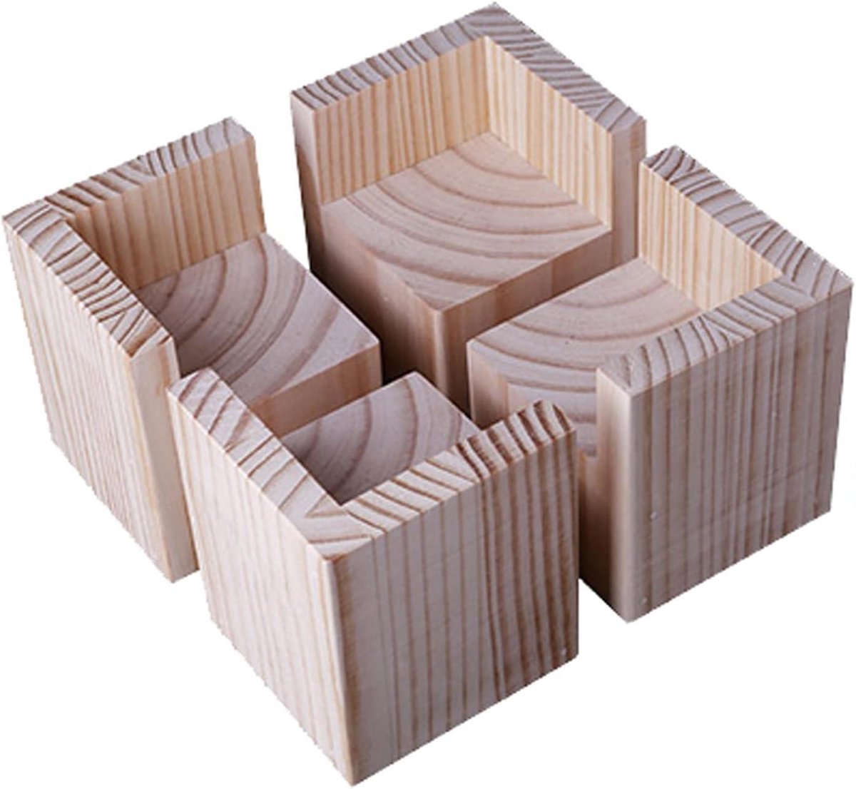 Vervangende Meubelpoten - Bankvoeten Houten - Meubels Verhogen - Massief Grenenhout - Set van 4 - Houtkleur