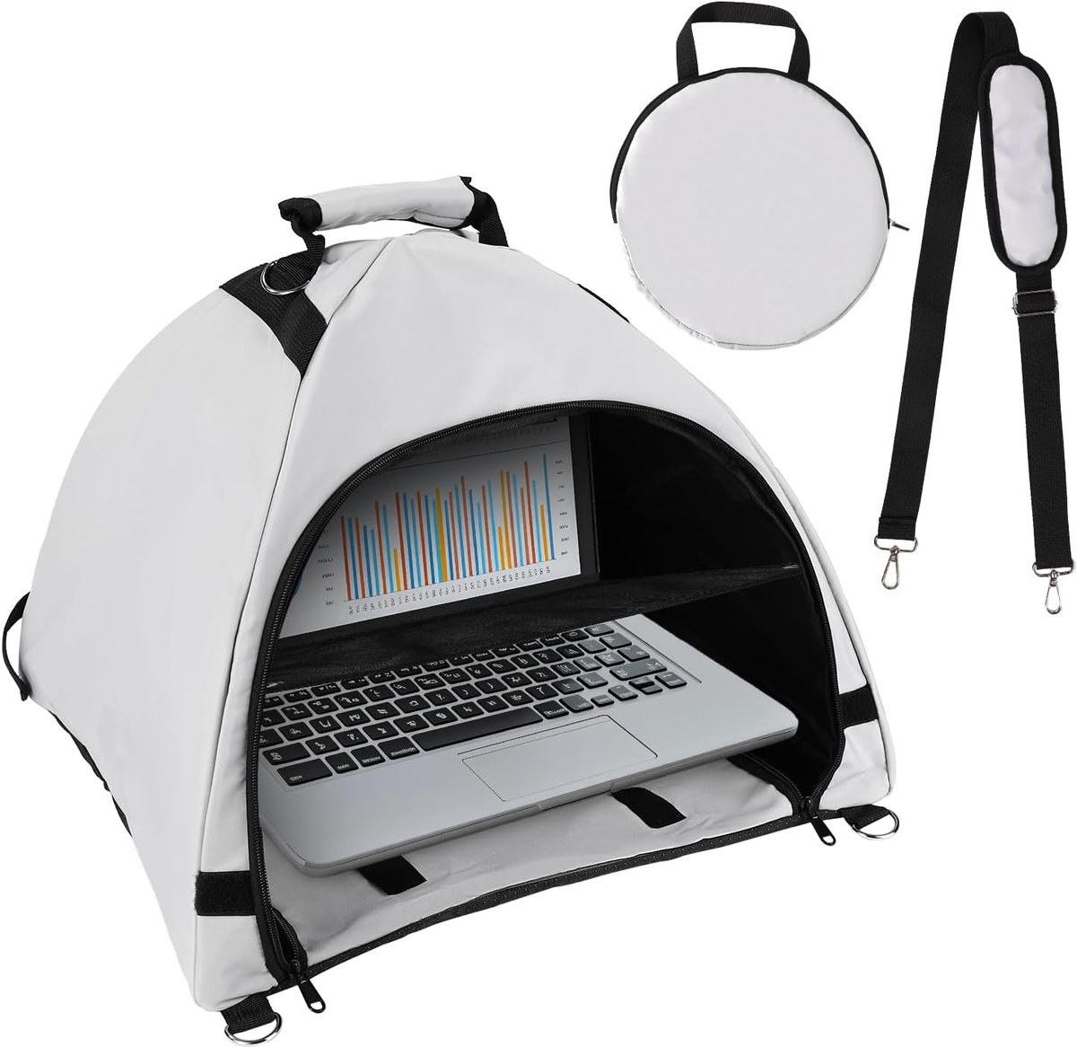 Waterdichte Laptop Zonnescherm Tent - Privacy Scherm & Hitte Reflecterend voor Buiten Werken