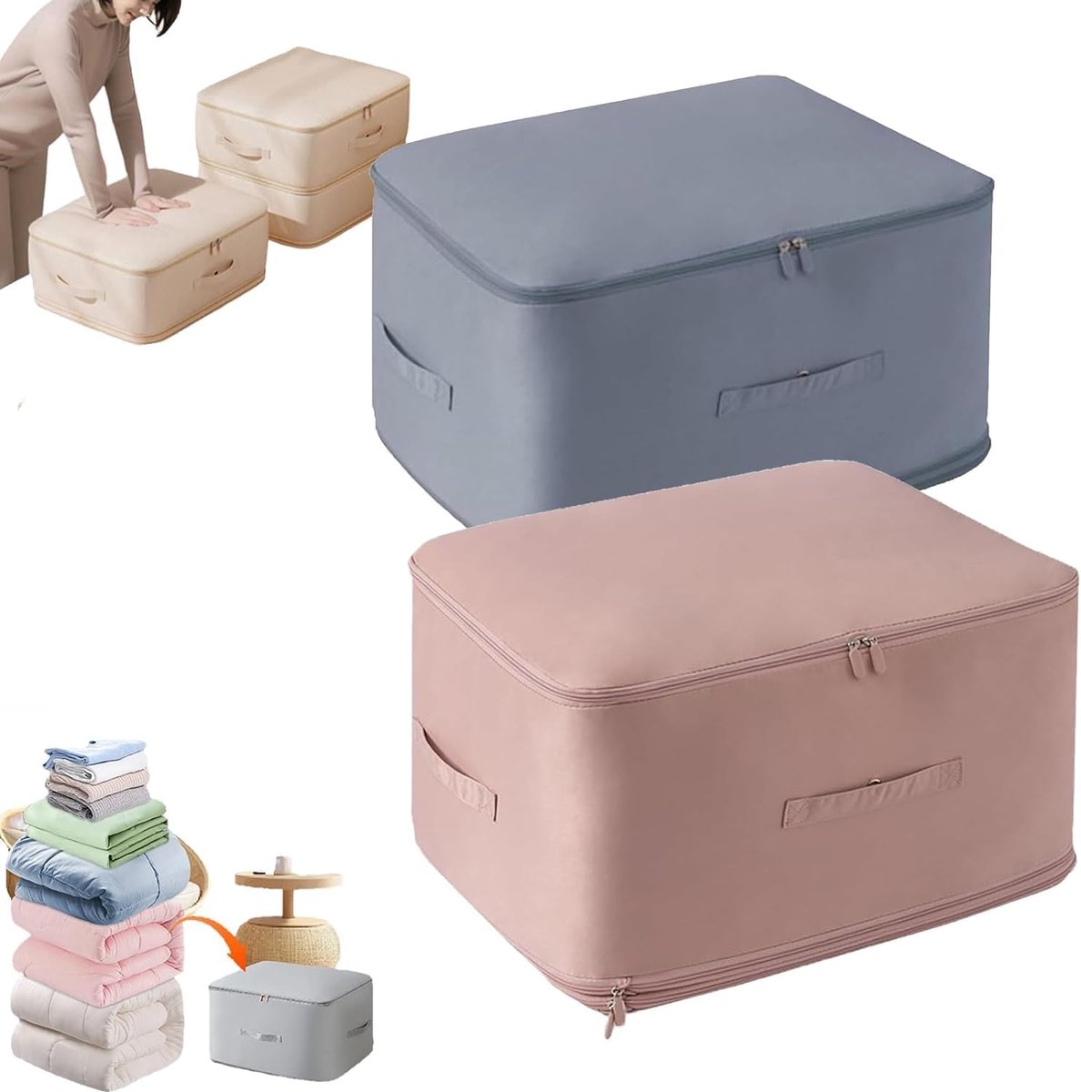 Set Reisorganizers voor Koffers, Zelfsluitende Compressietassen voor Kleding en Dekbedden