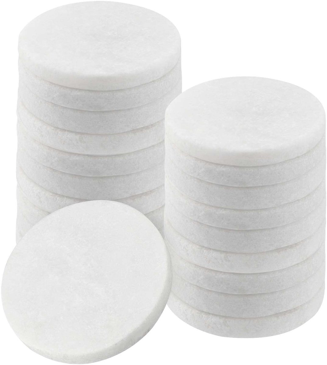 Cosensi- Riviersteen 20 stuks - Ronde witte stenen - Glad en plat - Voor schilderen - Kunst en handwerk - Decoratiebehoeften - Kiezelstenen