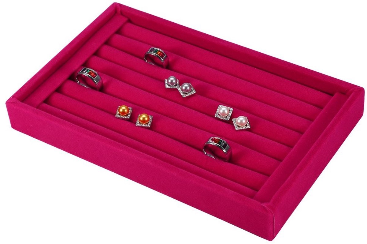 Cosensi- Sieradenbox met 7 Slots - Houten Sieradenboom - Voor Ringen/Earstuds - Opbergdoos - Duurzaam Materiaal - Ruimtebesparend - Ringhouder