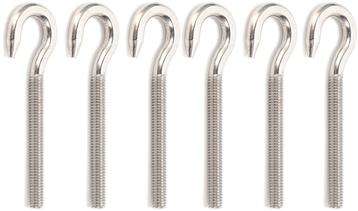 Cosensi- Oogschroeven 10 stuks - Roestvrij Staal 304 - M6 x 73 mm - Bevestiging Hangende Voorwerpen - Duurzaam - Glad Ontwerp - Haakjes
