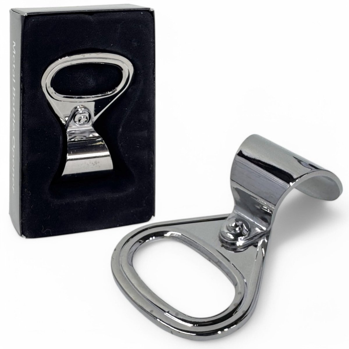 Cosensi- Flesopener met magneetfunctie - Ring-pull-design - Hoogwaardig metaal - Chroomglanzend - Compact 7 x 5 x 2 cm - Stijlvol en duurzaam - Flessenopener