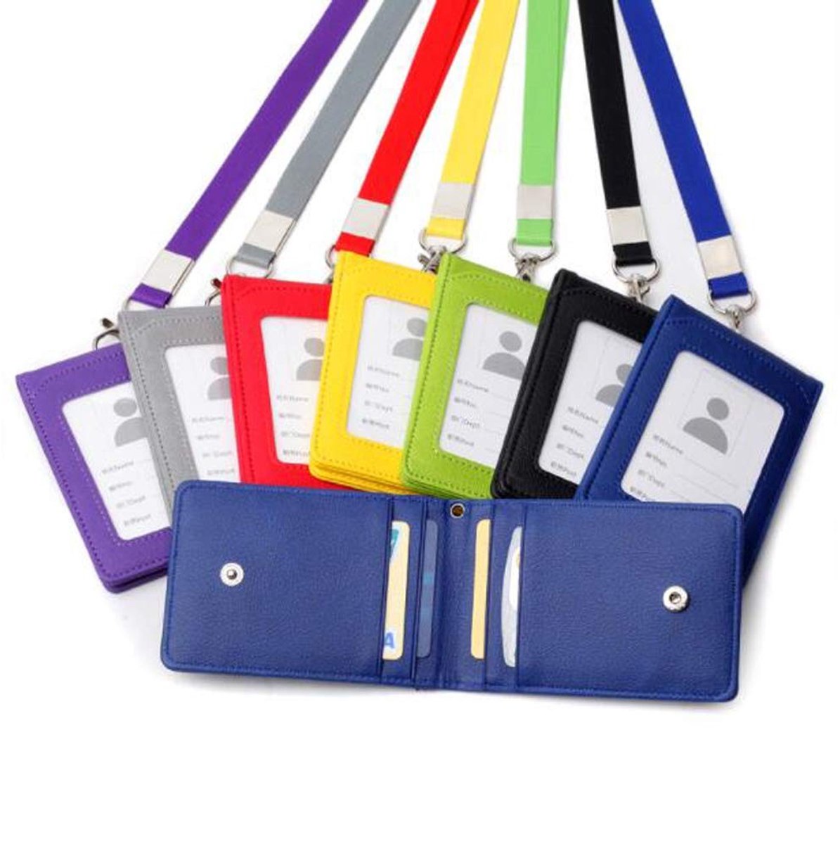 Cosensi- Creditcardhouder Premium PU-leer - ID-houder - Nekkoord - Transparante cover - Lichtgewicht - Afmetingen 7,5 cm x 11,2 cm