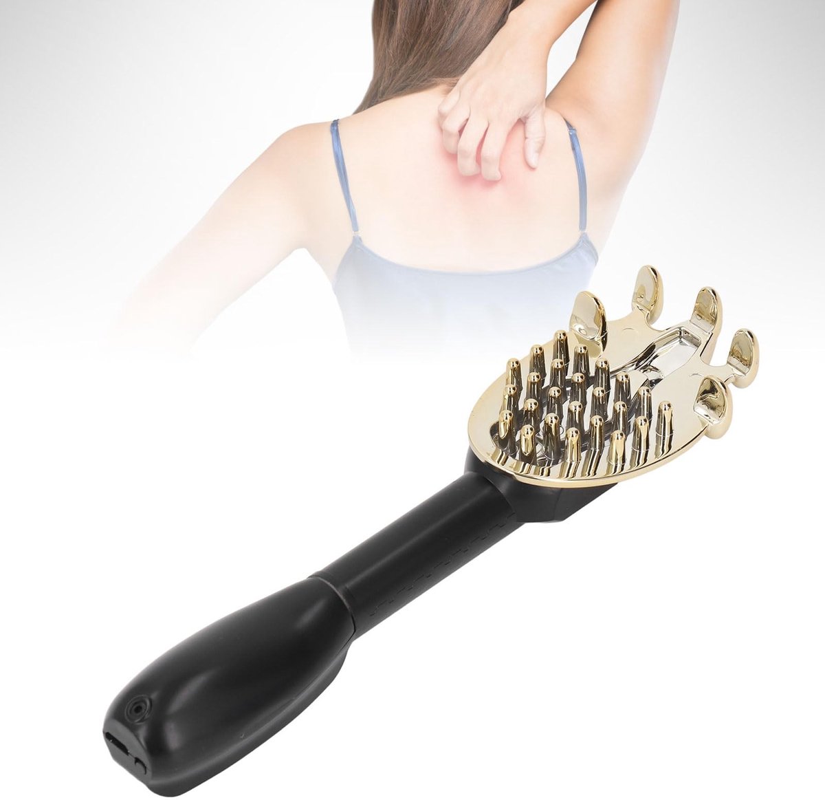 Cosensi - Elektrische Rugkrabber - Jeukverlichting - Handig en Draagbaar - Zwart - Massageapparaat voor Thuis en Op Reis - Effectieve Rugmassage -...
