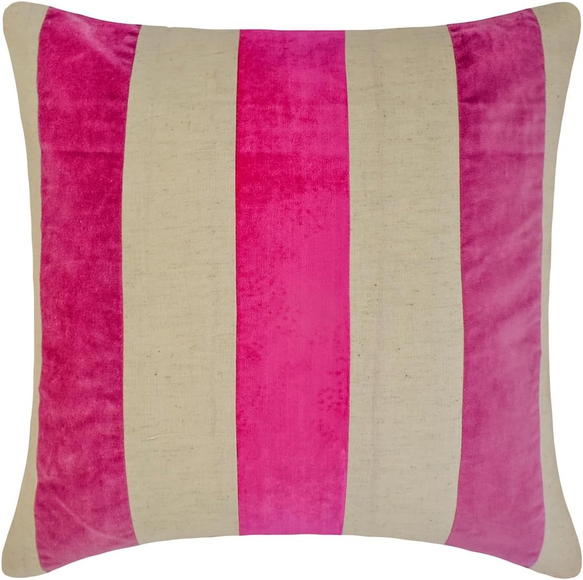Set van 2 Decoratieve Sierkussenshoezen Roze 50x50 cm - Patchwork en Color Blocking Samt