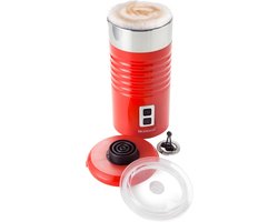 Automatische Melkopschuimer Rood - RVS - Warm & Koud Schuim