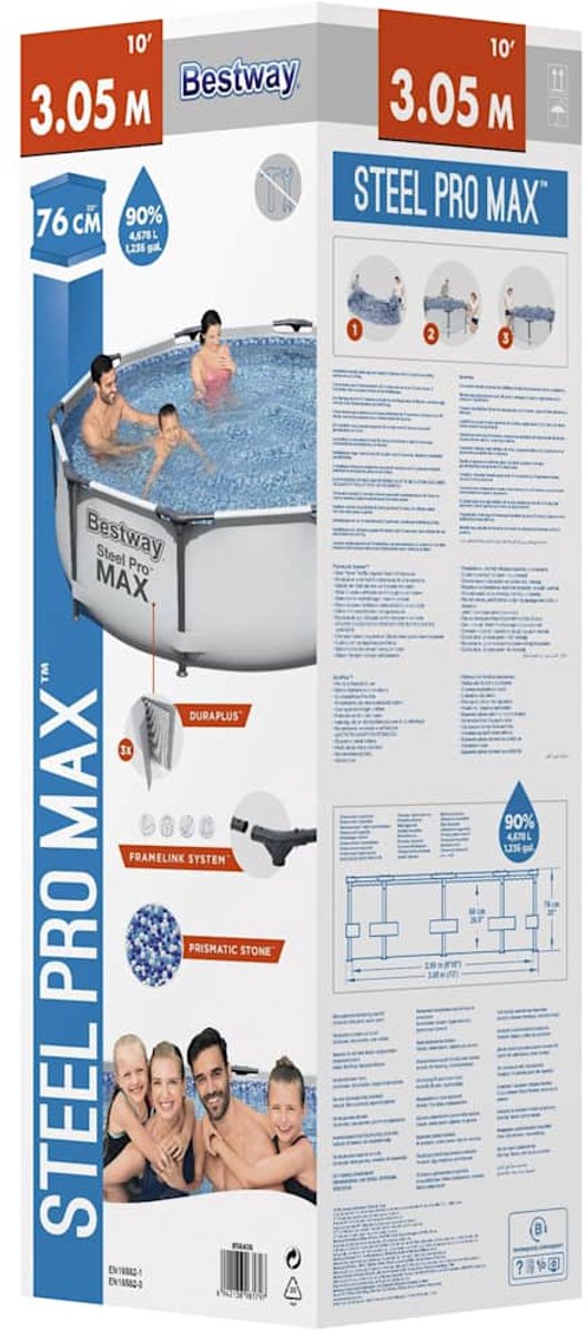 Bestway Zwembad Steel Pro MAX 56406 - FrameLink Systeem - Eenvoudig op te Zetten - 305 x 76 cm — afbeelding 10