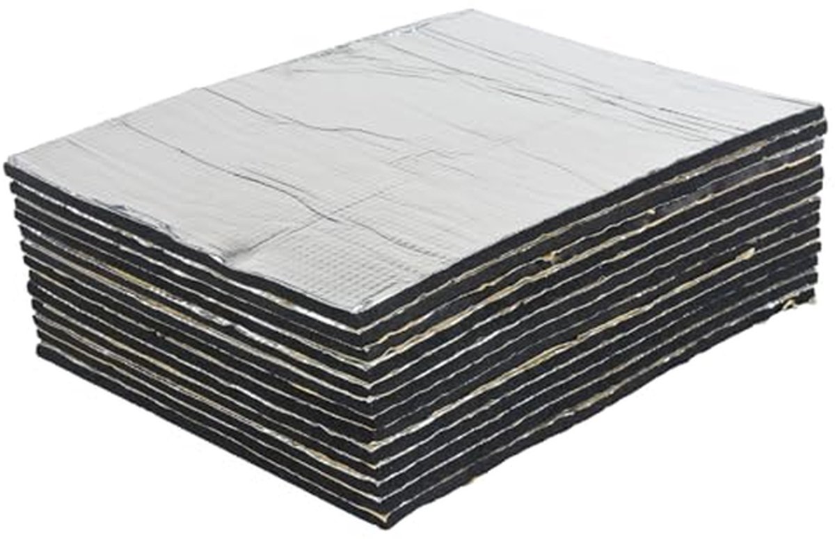 Aluminium geluidsisolatie mat 40x33cm 13 stuks zelfklevend hitteschild