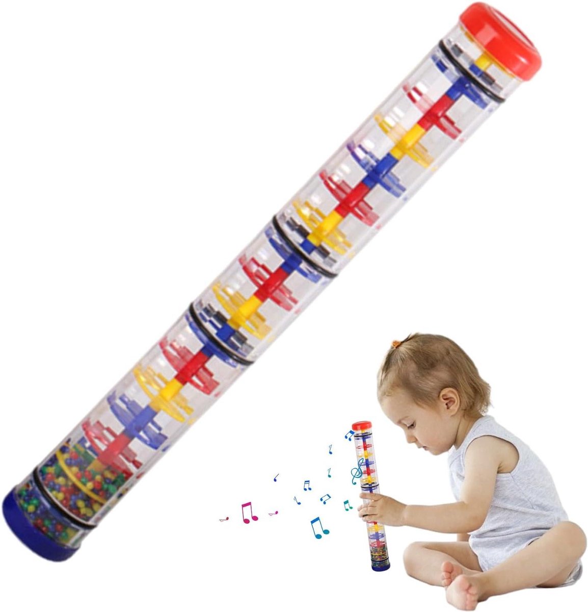 Regen Geluiden Stok - Muziek Instrument - Auditieve Ontwikkeling - Rustgevend Geluid - 46 cm - Meerdere Kleuren