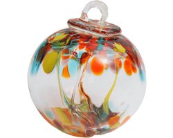 Yao Yuan 10 cm Tuin Opknoping Kijkende Bal Handgeblazen Glas voor Hangende Tuinen Venster Outdoor Blikbal Heksenballen Glas Ornament (organe en rood)