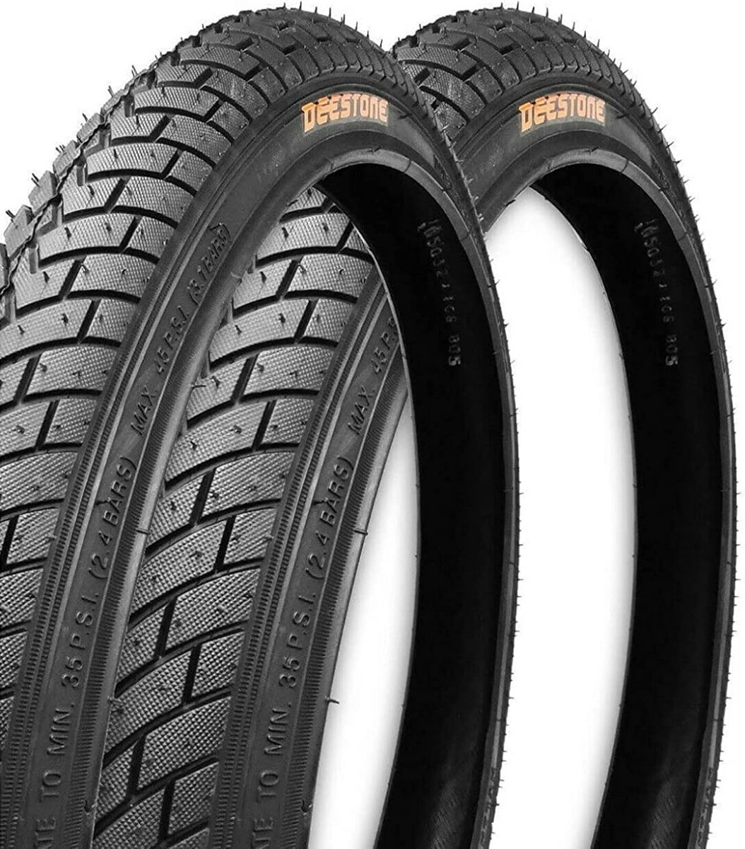 2x Fietsbanden 20 x 1.95 (54-406) voor BMX en Stadsfiets - Zwarte Rubber Straatbanden