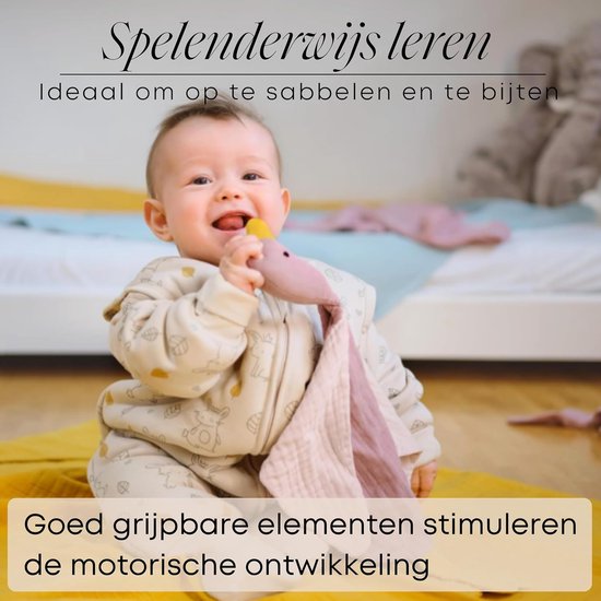 Knuffeldoekje met Eendje voor Baby's - 100% GOTS Biologisch Katoen - Slaaphulp — afbeelding 4