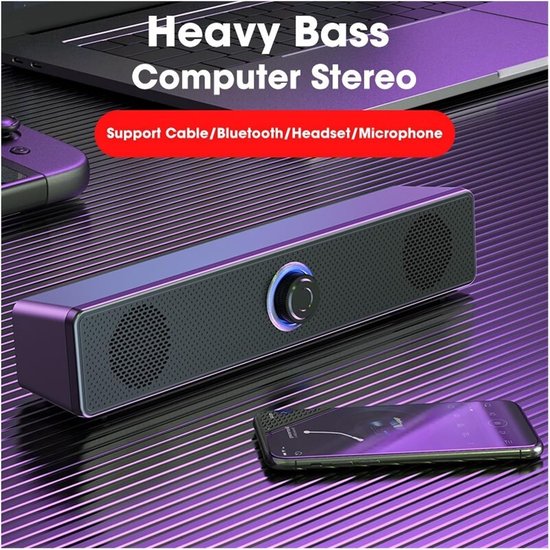 Home Theater Geluidssysteem - Computer Soundbar - Film Kijken - 4D Surround Geluid - Compact Ontwerp - Zwart van home — afbeelding 2