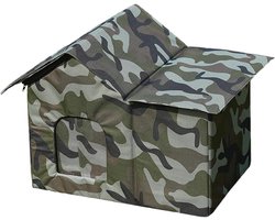 Kattenhuis Buiten - Huisdier Grot - Bescherming Tegen Weer - Afneembare Voering - 51x35x41 cm - Camouflage