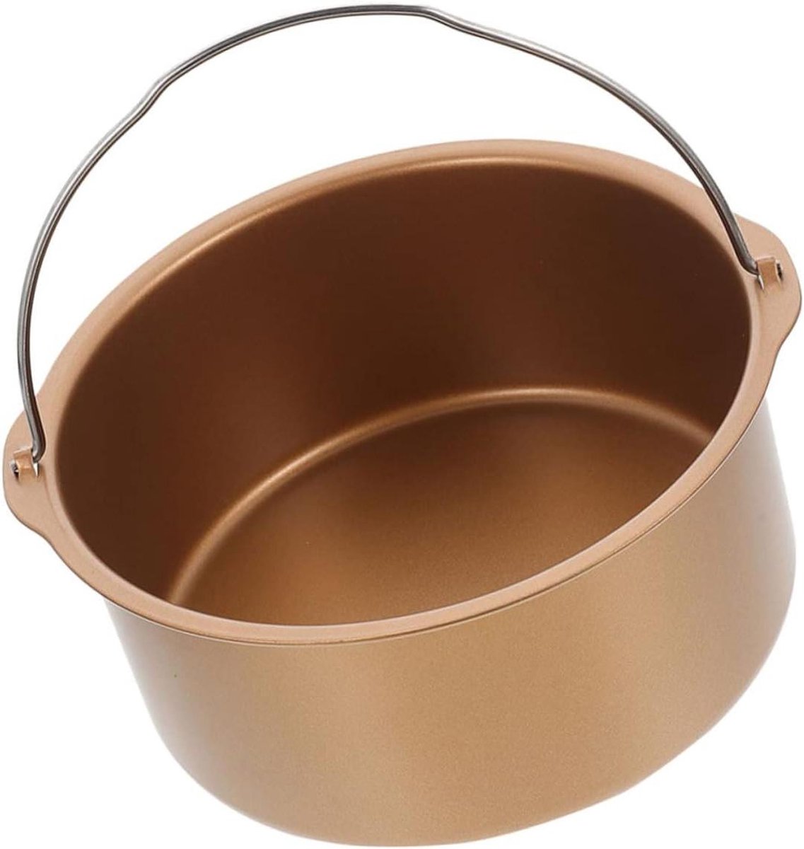 Airfryer Bakvorm - Cakevorm Rond - Heerlijk Bakken - Antiaanbaklaag Handvat - 20CM - Goud