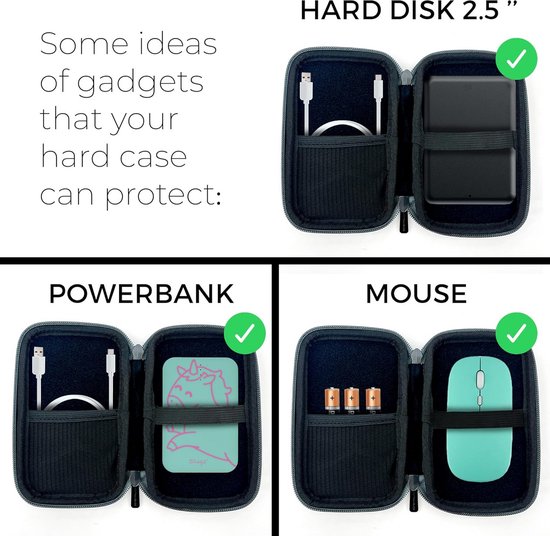 Beschermhoes voor 2,5 inch Externe Harde Schijf - Compacte Tech Pouch voor Kabels en Gadgets — afbeelding 5