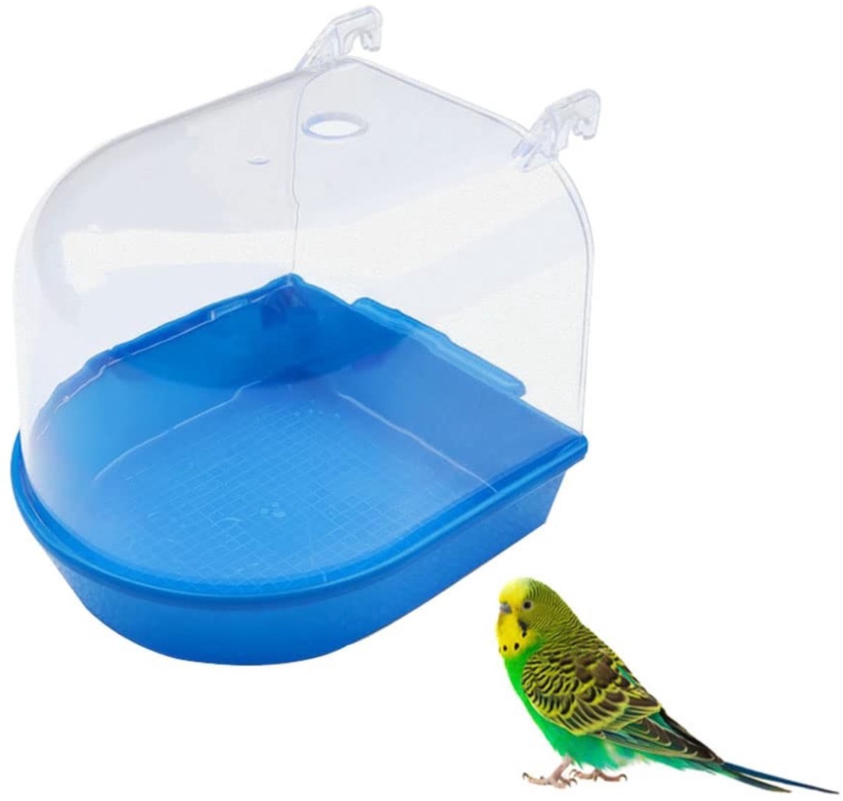 MTTproducts- Vogelbadkuip Blauw - Vogelbad voor Parkieten - Vogeldrinkschaal - Vogelbadje Binnen - Vogelbad Buiten - Hoogwaardig PP-Materiaal - Eenvoudig en Mooi