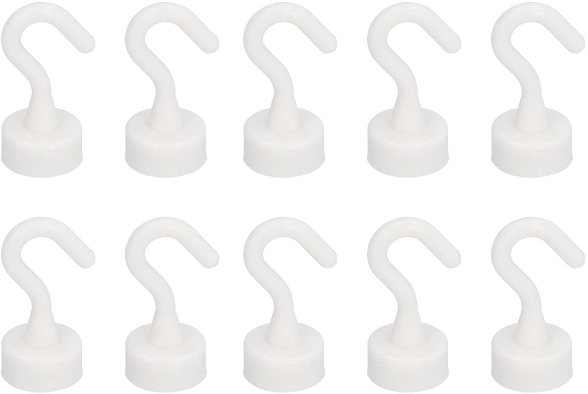 MTTproducts- Magneethakenset 10-delig - Robuuste ABS Haken - Compact - 5 kg Belastbaar - Gebruiksvriendelijk Ontwerp - Lichtgewicht en Duurzaam - Magnetische Haken