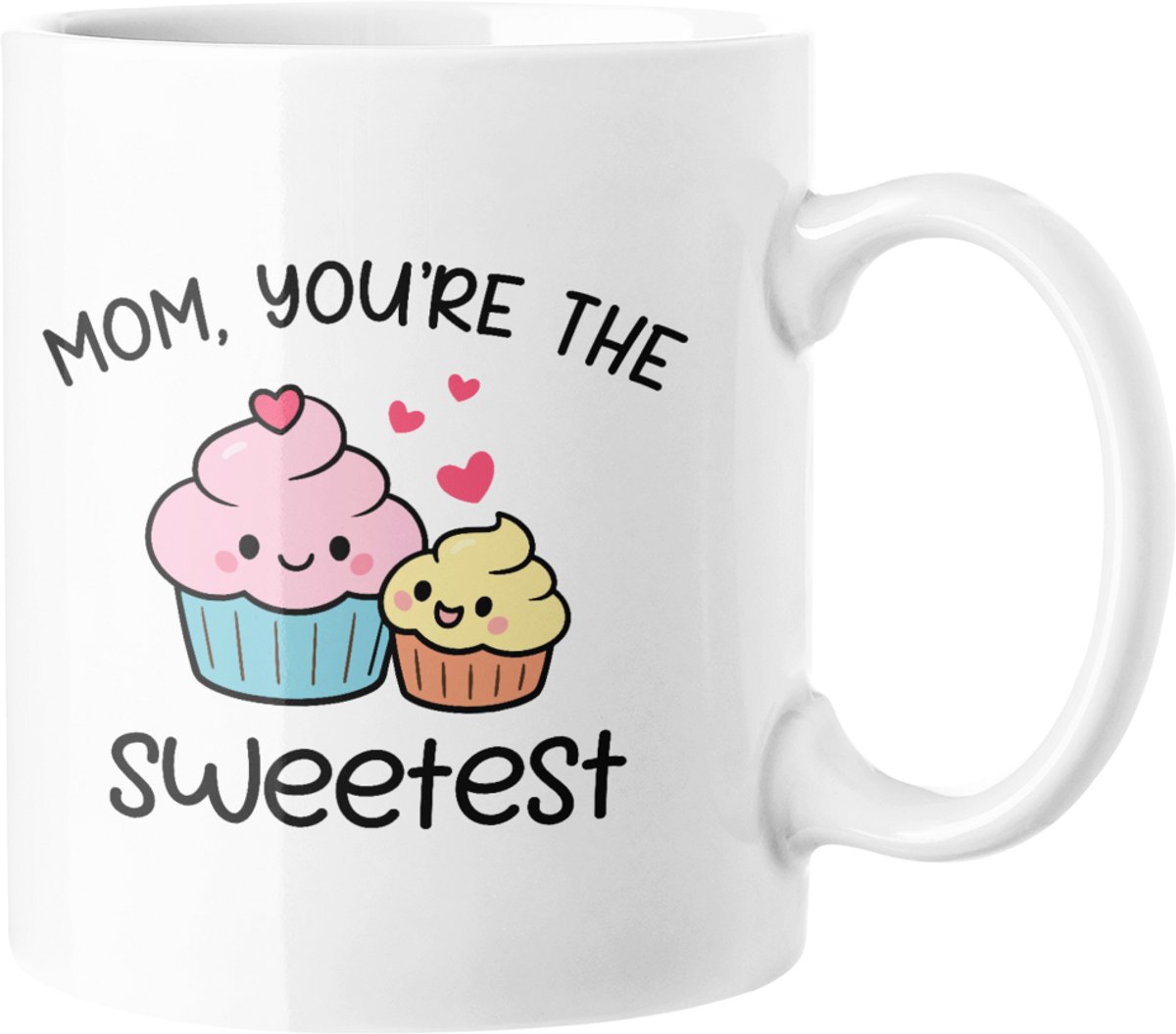 Mama, Jij bent de Liefste Kawaii Cupcake Koffiemok - Schattig Moederdag Cadeau voor Mama