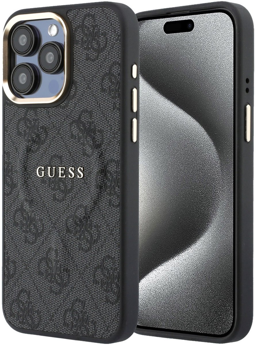 Guess telefoonhoesje voor iPhone 15 Pro Max - MagSafe geschikt - Zwart
