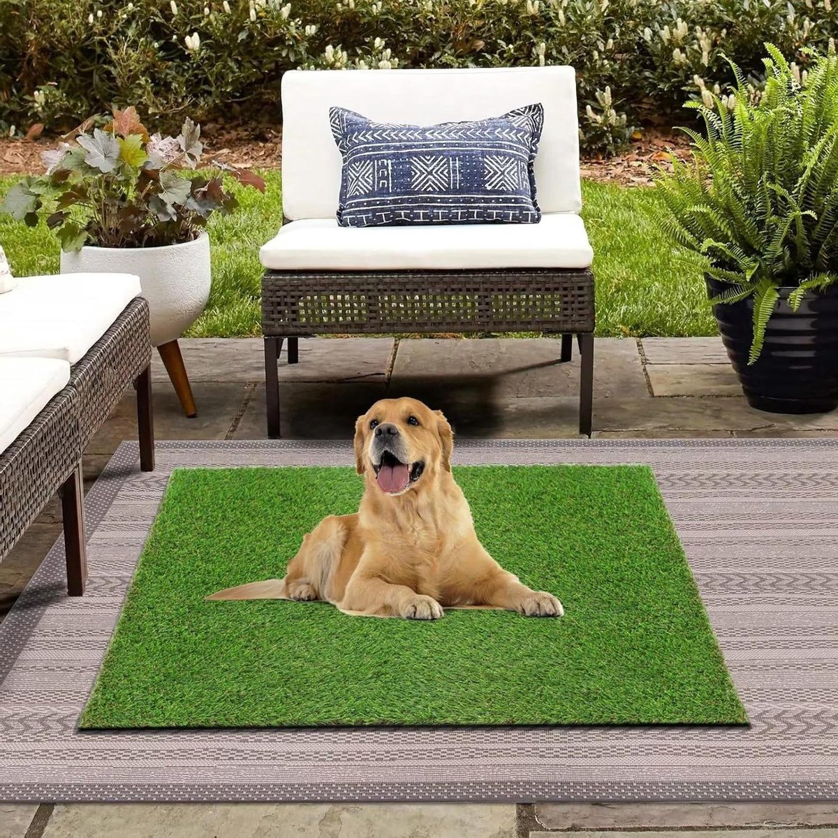 Kunstgras Mat - Valse Gras - Balkon Decoratie - Waterdoorlatend - 70x75cm - Groen