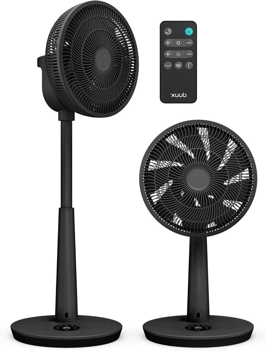 Statiefventilator - Vloerventilator - Verkoeling Binnen - 26 Snelheden - 73-95cm - Zwart