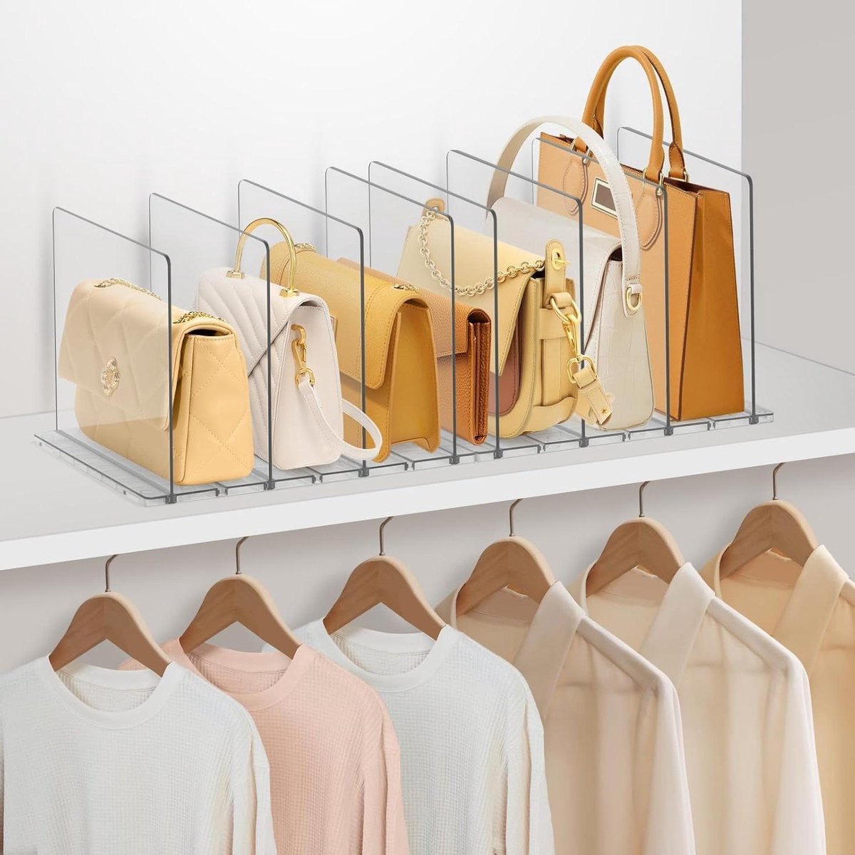 Plank Verdelers - Kast Organizer - Kast Ordenen - Verstelbaar Ontwerp - 8 Stuks - Transparant