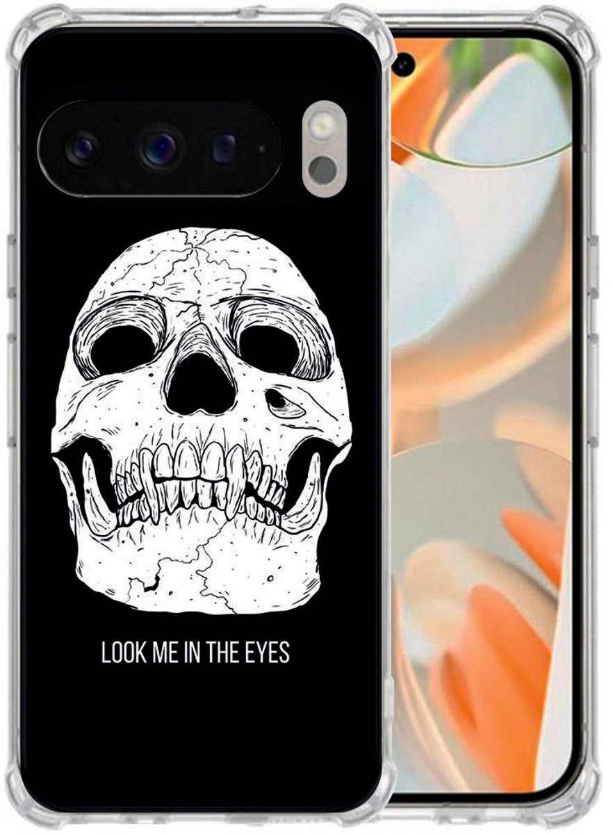 Google Pixel 10 Pro XL Hoesje Skull Eyes Design Schokbestendig TPU