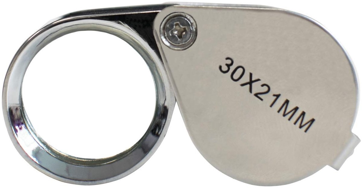 aladdien - Vergrootglas - Juweliers Loop - 30-voudige vergroting - 21 mm diameter - Geschikt voor antiek en juwelen - Ideaal voor verzamelaars