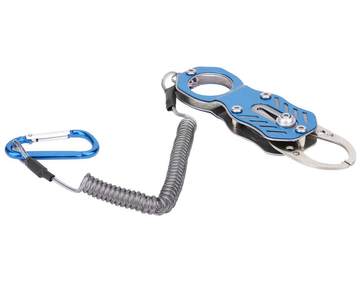 aladdien - Vis Grabber Grijper - Aluminium Vissentang - Handig en duurzaam - Blauw - Vis Mond Klem - Perfect voor vissers -