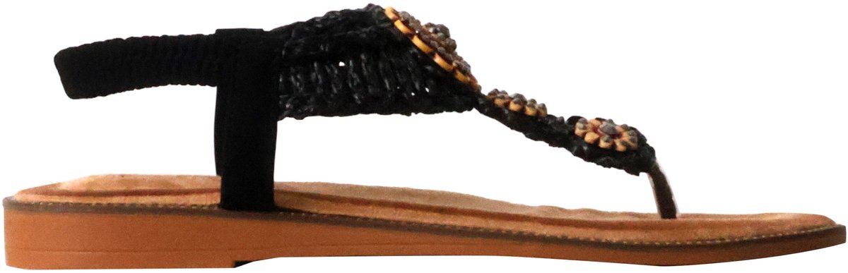 Platte instapsandalen