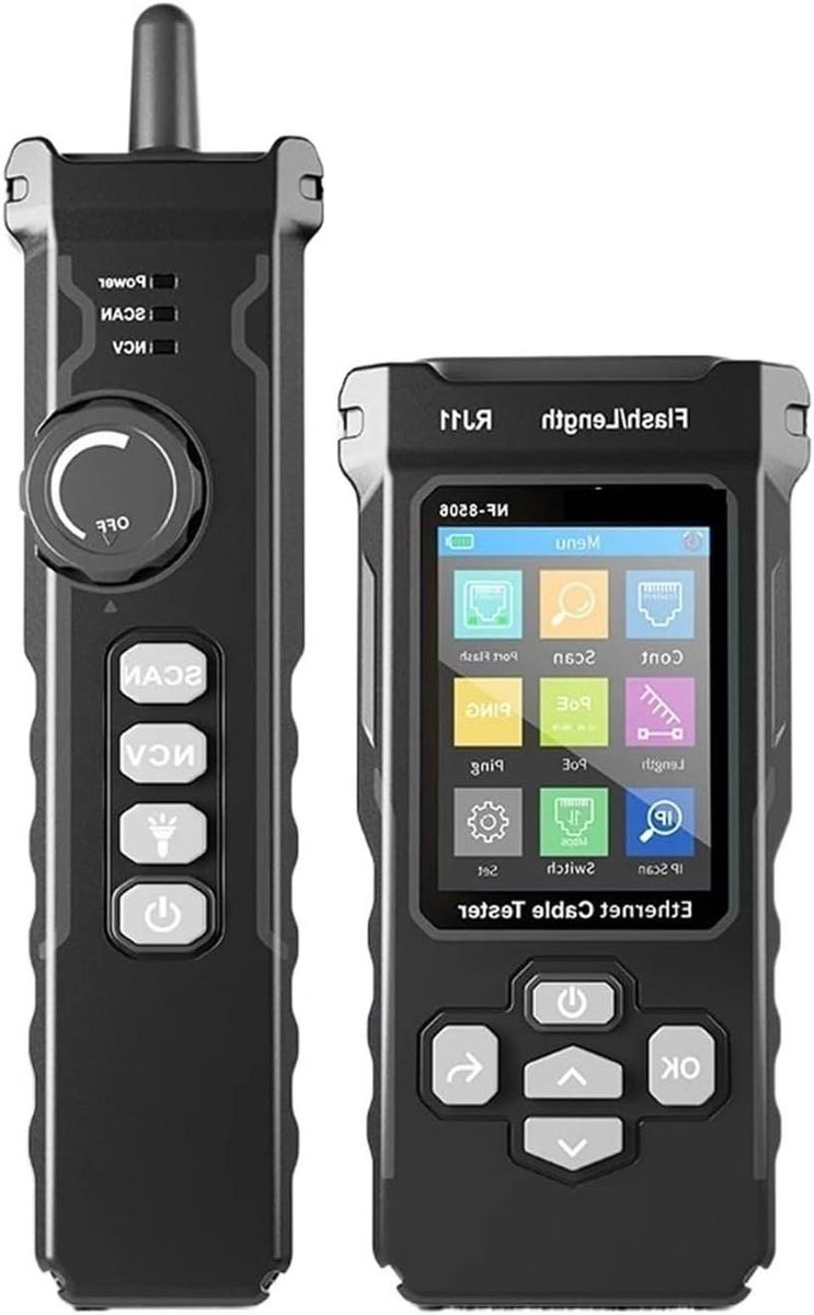 Netwerkkabeltester - Kabel tracker - Netwerk installatie - PoE test functie - 200 meter - Zwart