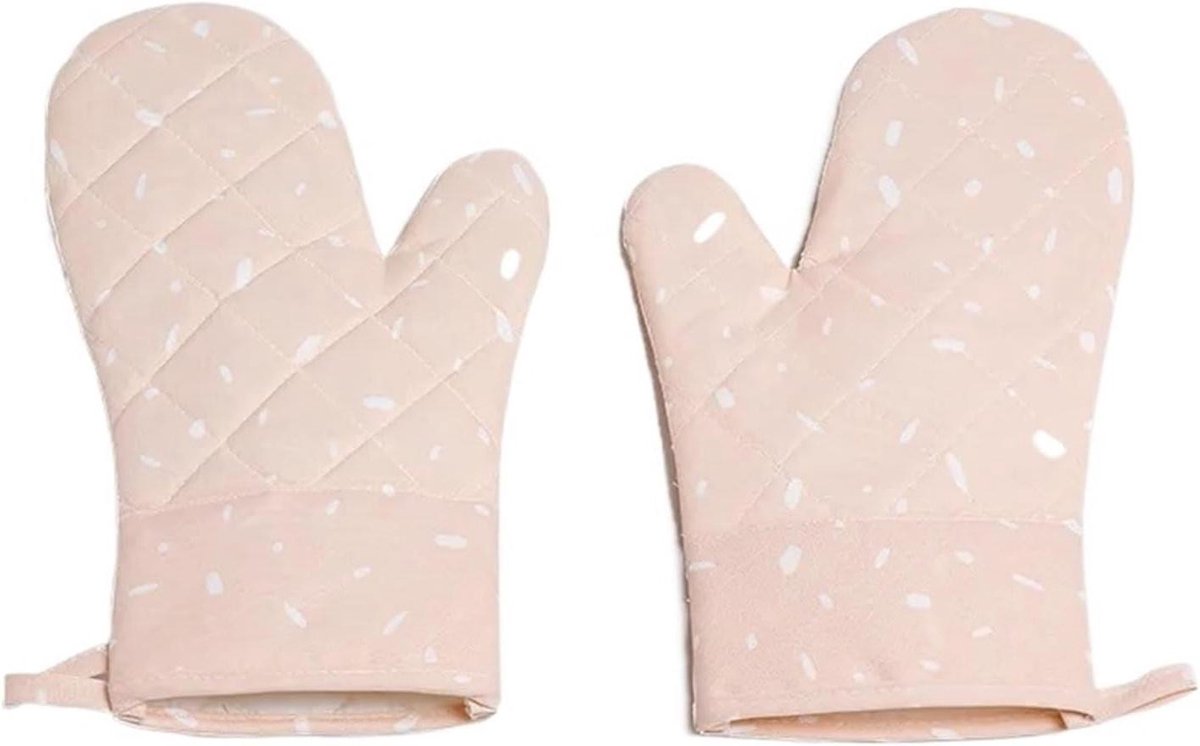 Bakhandschoenen Ovenwanten - Keukenhandschoenen - Hete Objecten Hanteren - Antislip Grip - 2 Stuks - Roze