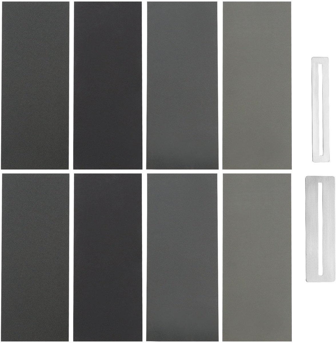 aladdien - Gitaar Fret Polijstset - 10 Stuks Matte Papiervellen - Inclusief Roestvrijstalen Fretbeschermers - Voor Metalen Instrumenten - Perfect vo..