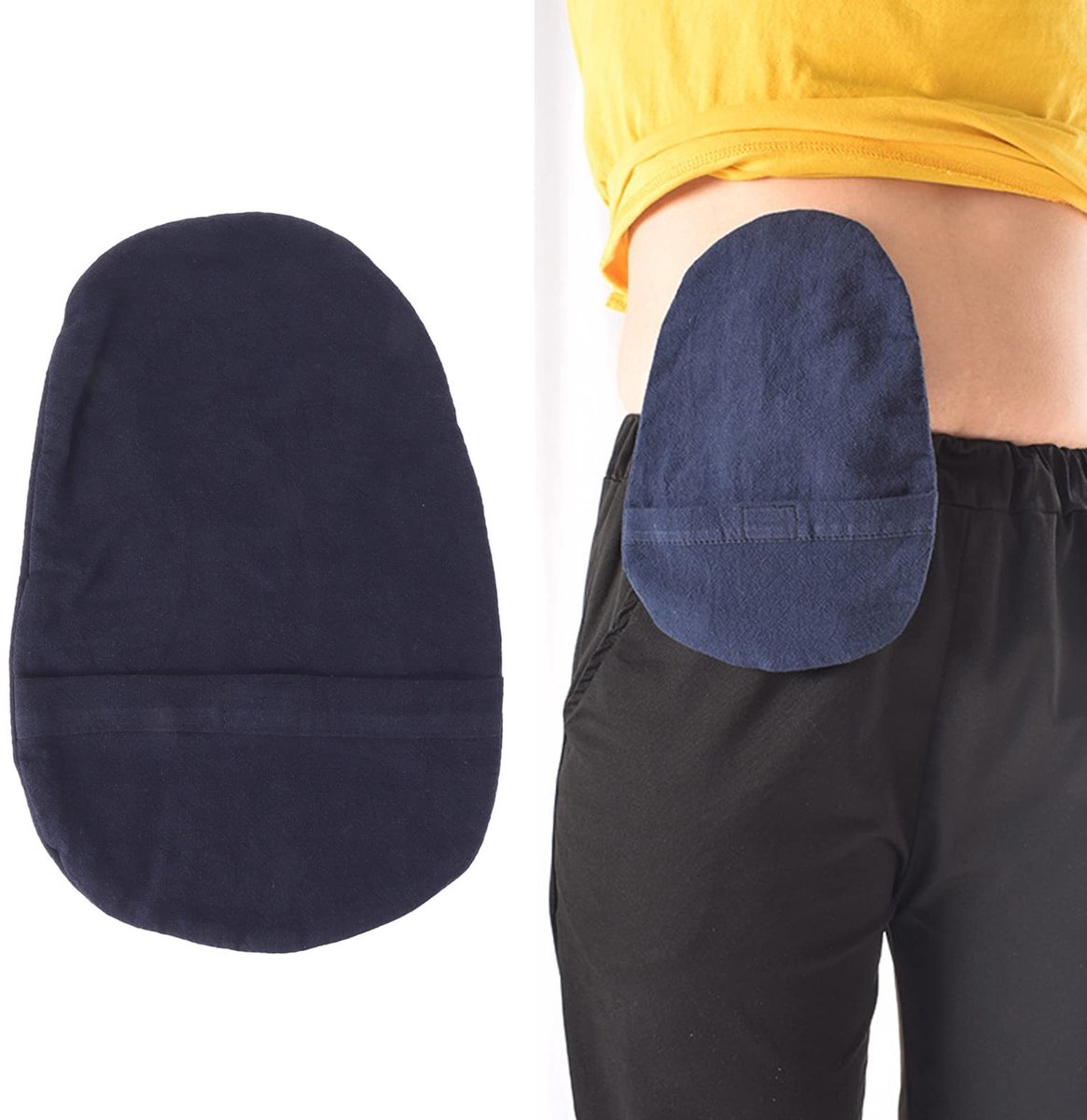 Zachte Katoenen Ostomy Bag Cover - Wasbaar en Ademend - Navy Blauw