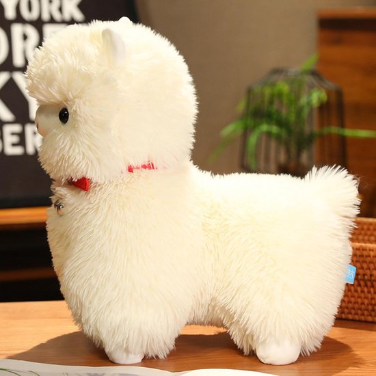Pluche Knuffeldier - Zacht Speelgoed - Kinderen Knuffelen - Met Rinkelende Bel - 25 cm - Wit — afbeelding 2