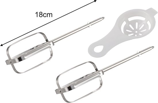 Mixer Opzetstukken - Kloppers Set - Beslag Maken - Roestvrij Staal - 2 Stuks - Zilver van Merkloos — afbeelding 3