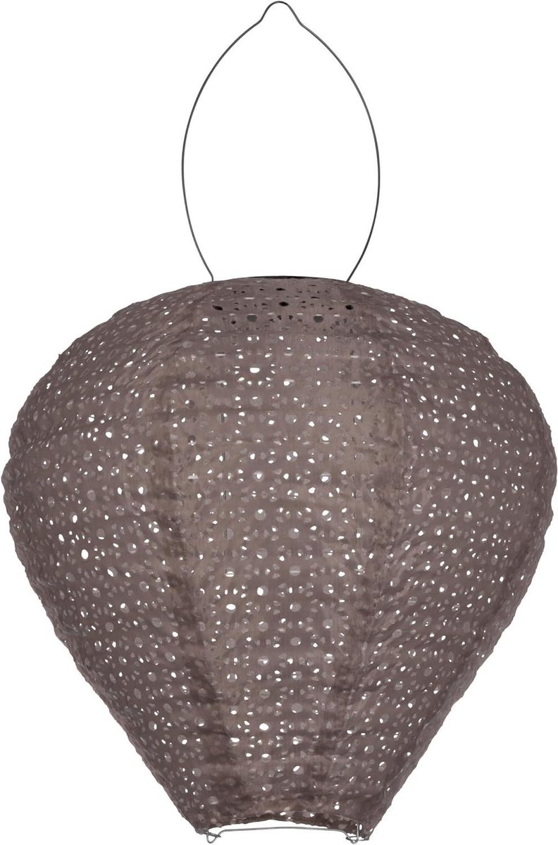 Solar lampion - Buitenlamp hangend - Tuin decoreren - Automatisch opladend - 30 cm hoog - Beige