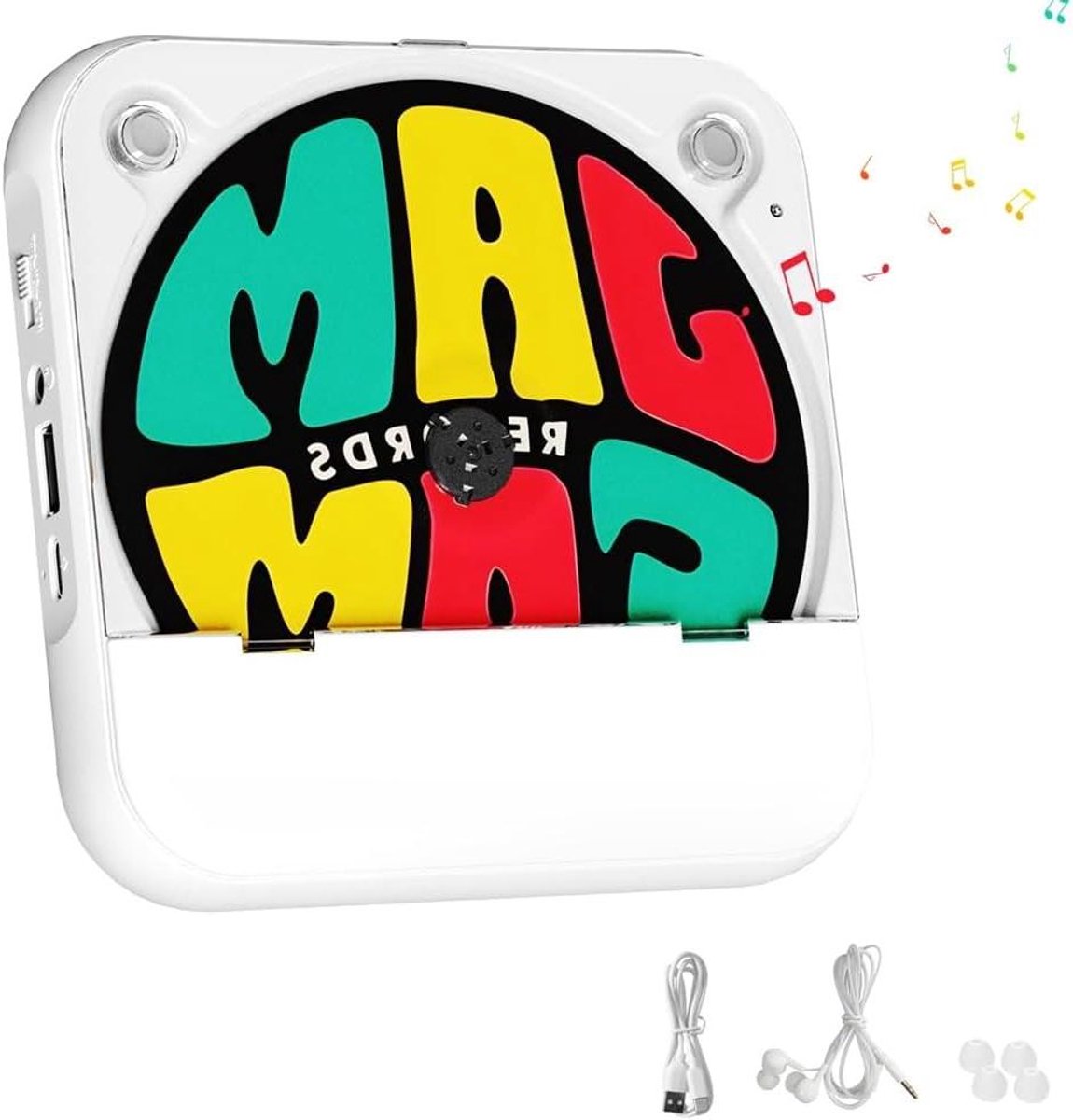 Draagbare cd-speler - Muziekspeler - Muziek luisteren - Met Bluetooth - 20x10x10 cm - Wit