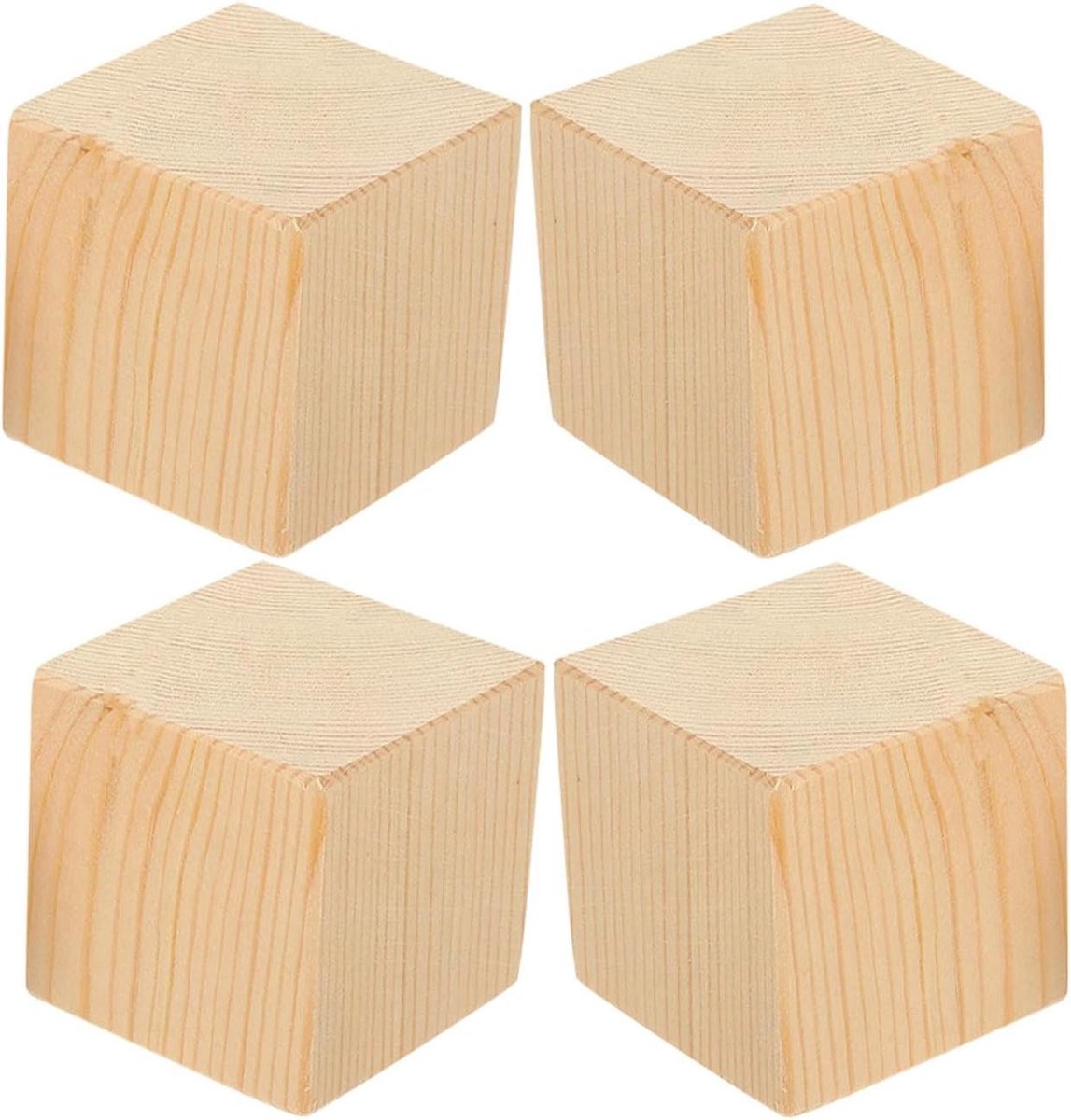 Meubelverhogers Houten Set - Stoel Bed Lift - Extra Opbergruimte - Stabiele Krasvrije Basis - 5x5x5 cm - Diverse Kleuren