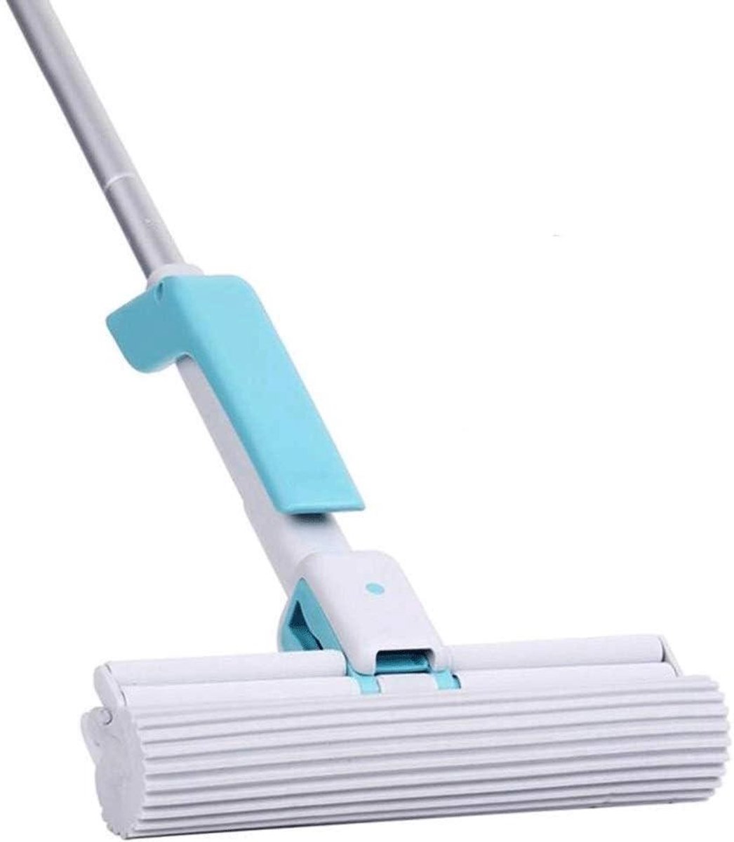 Vloerwisser - Platte dweil - Vloeren reinigen - Flexibel 90 graden - 132 cm - Blauw