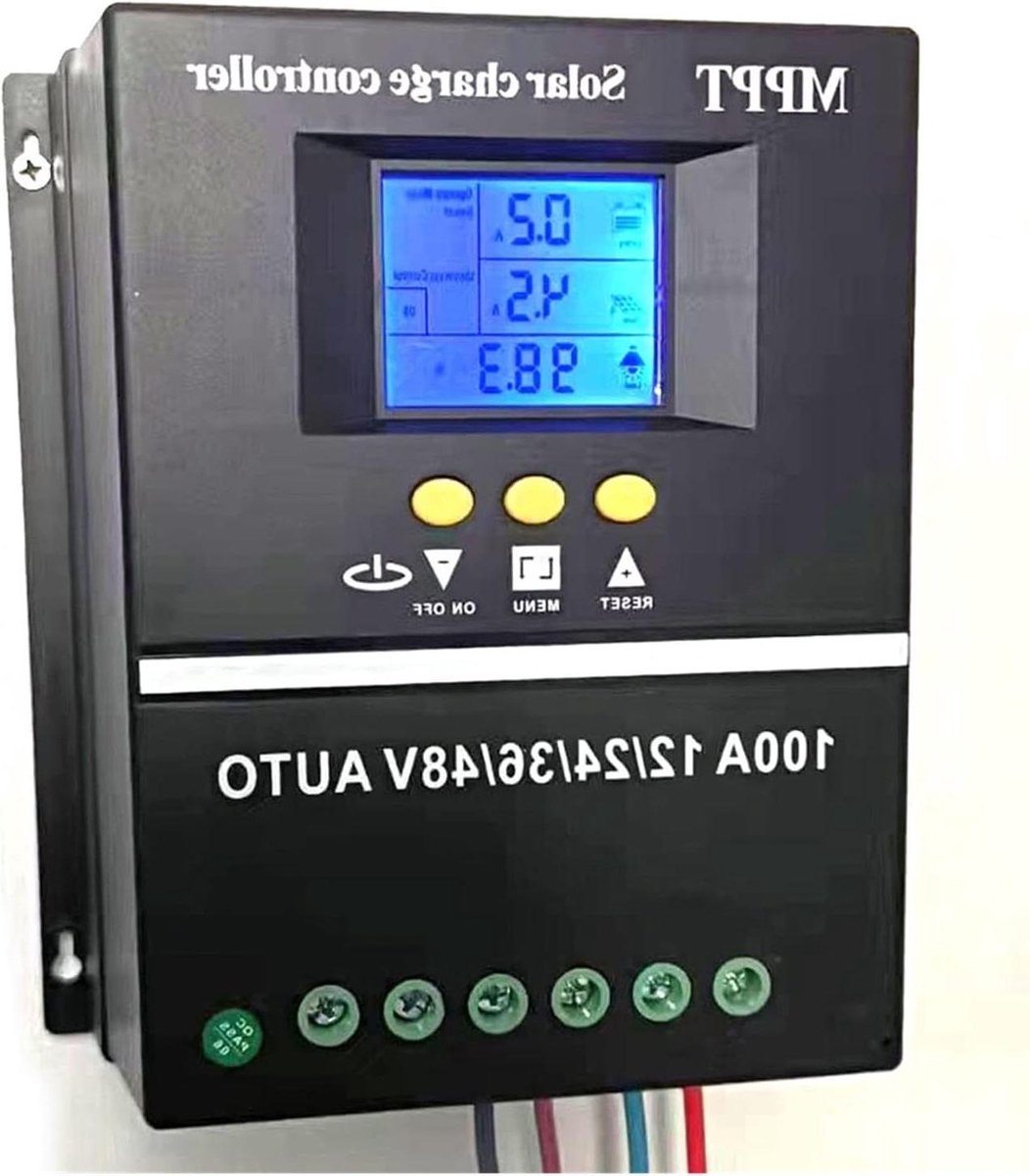 Zonnecontroller - Laadregelaar PV - Energiebeheer - MPPT Technologie - 100A - Zwart