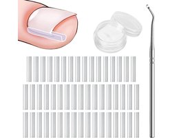 longziming - Ingegroeide Teennagel Corrector - Teennagel Beugel Set - Nagel Correctie Strips - Individueel Aanpasbare Pasvorm - Ultradun Kunststof - Hoge Flexibiliteit En Comfort - Dagelijks Gemakkelijk Zelf Toepassen - 50 Stuks
