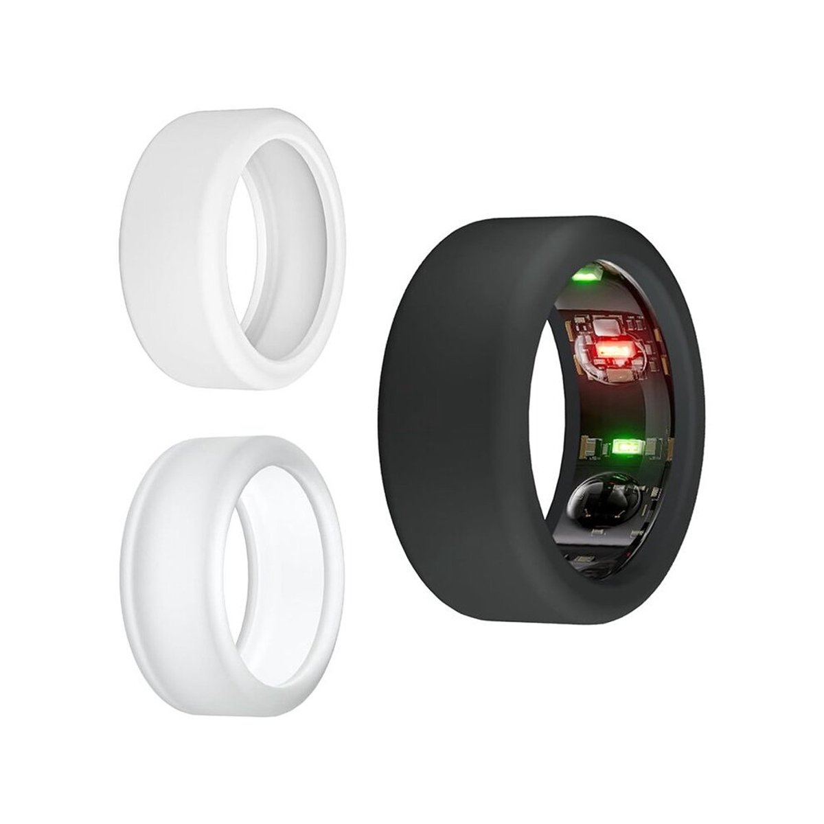 Ringbeschermers Geschikt voor Ring Gen3, elastische siliconen hoezen Geschikt voor trainingsringen, 3-pack, maat M (wit)