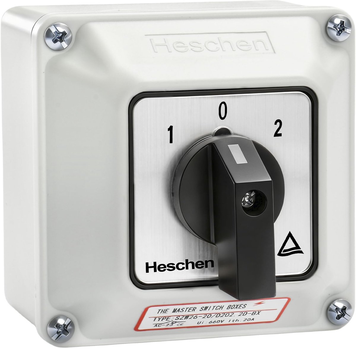 aladdien - Universele draaischakelaar - ON-OFF-ON schakelaar - 660V 20A - 2 fasen - 8 klemmen - Geschikt voor buitengebruik - Model SZW26-20/D202.2D