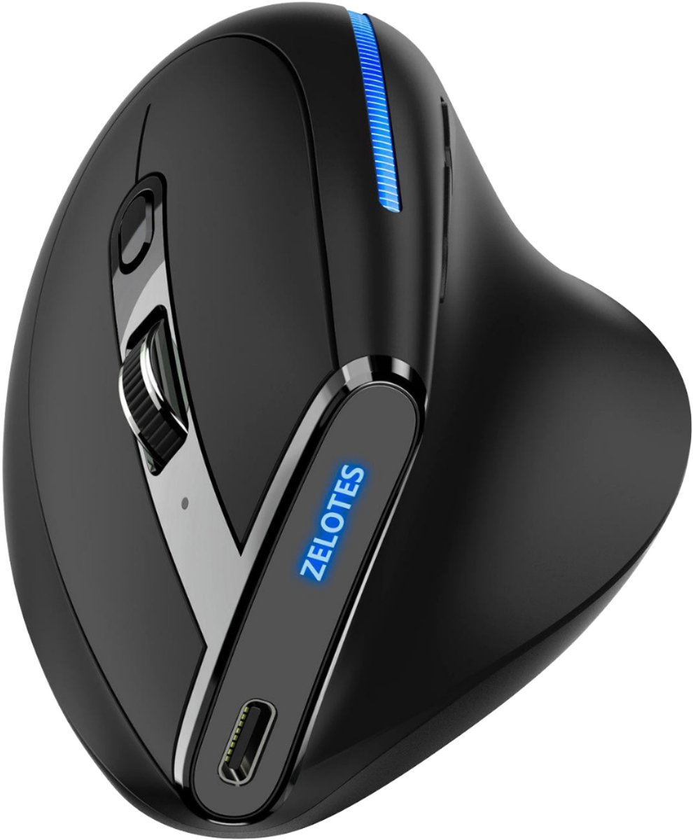 ZELOTES F-36A Ergonomische Draadloze Verticale Muis – Oplaadbare 2.4GHz LED Gaming Muis