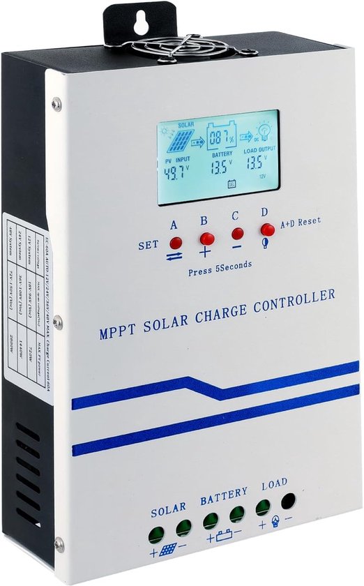 MPPT 60A Solar Laadregelaar 12V 24V 48V met LCD Display voor AGM, Gel, Loodzuur en Lithium Batterijen