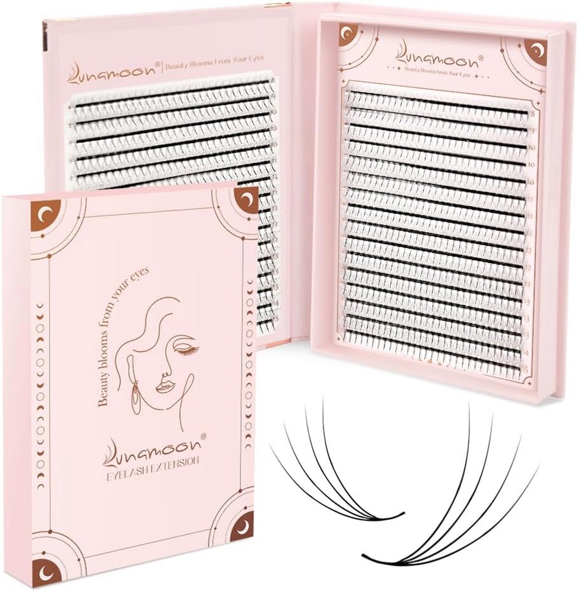 Volume Wimperextensions Voorgemaakte Fans 960 Stuks Losse Wimper Plukjes