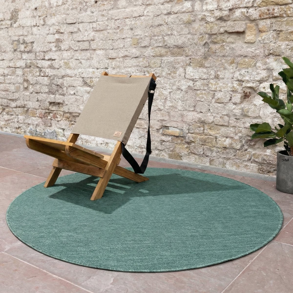 Rond buitenkleed Tone groen - Interieur05 - Rond 200 Ø - (L)